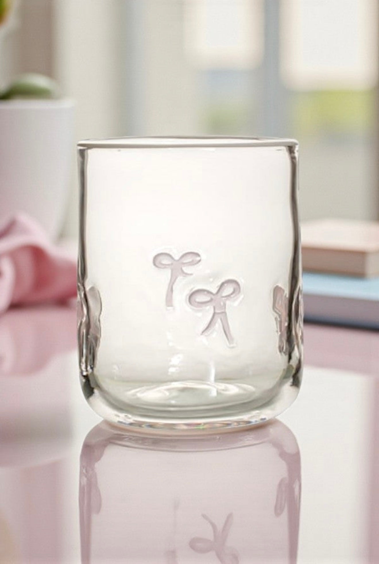 3 Colors Bow Drinking Glass